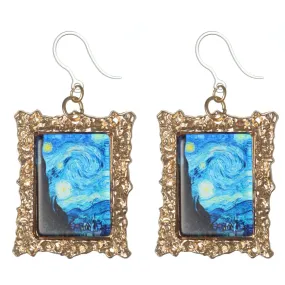 Van Gogh Framed Art Dangles Hypoallergenic Earrings for Sensitive Ears Made with Plastic Posts