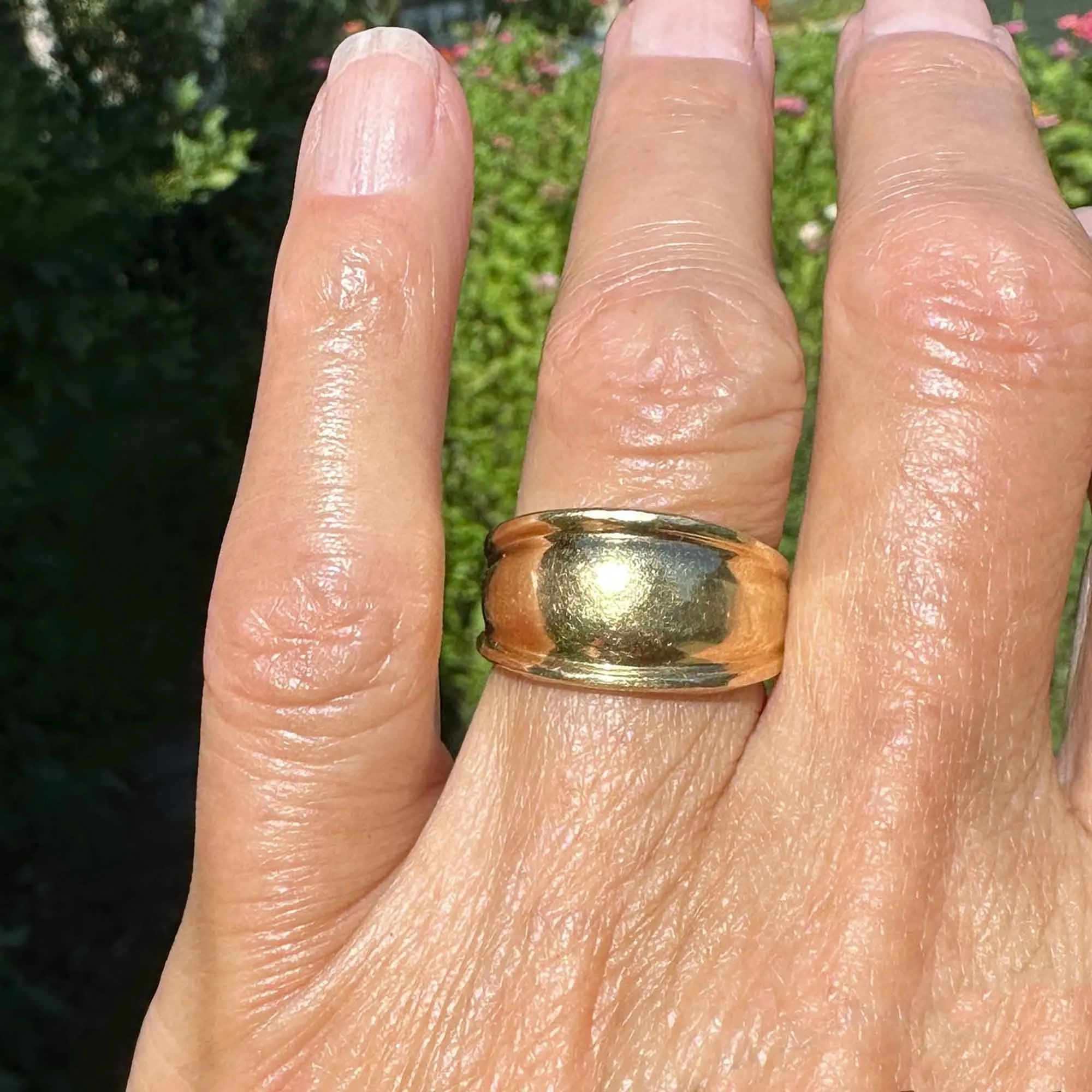 Vintage 14K Gold Wide Dome Ring Band