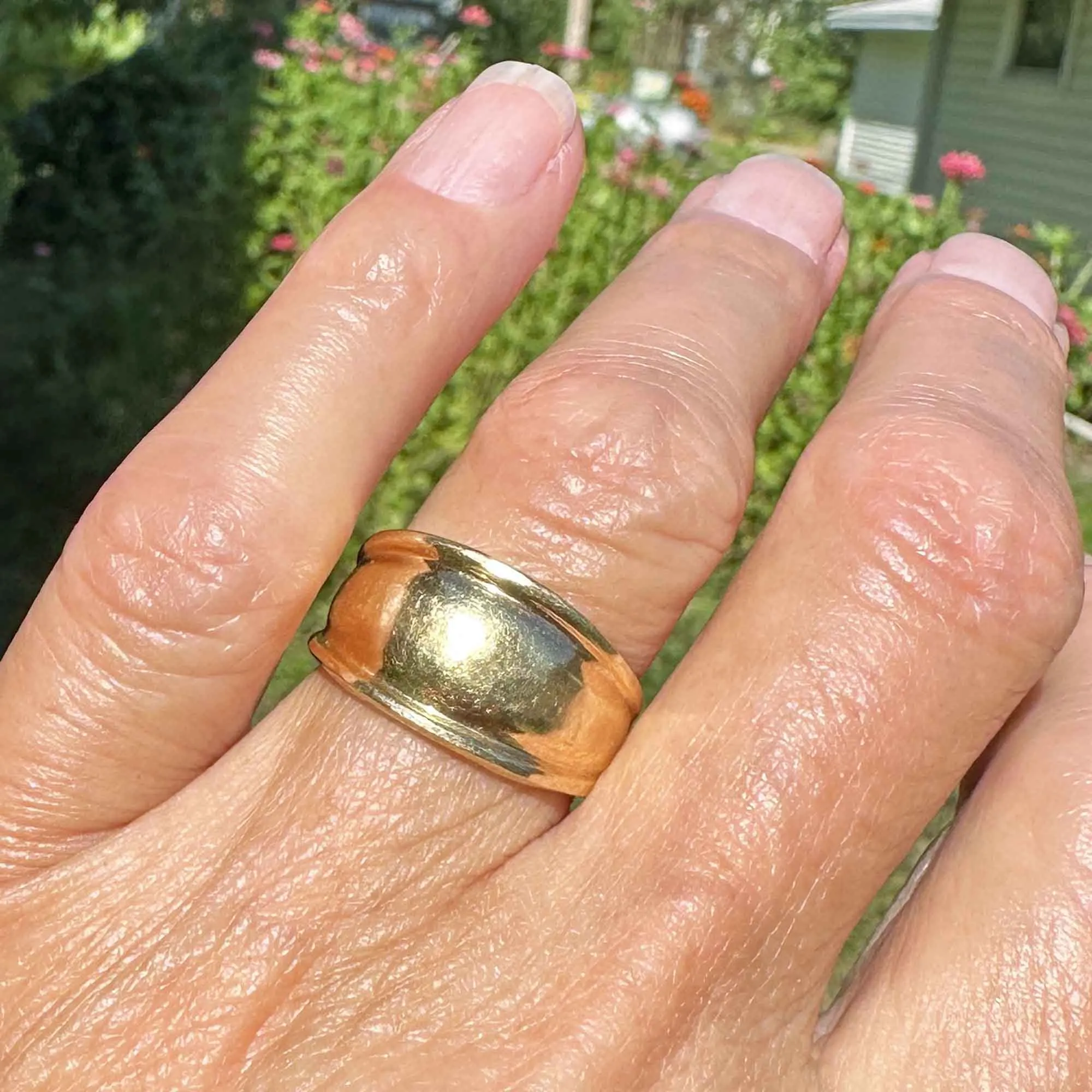 Vintage 14K Gold Wide Dome Ring Band