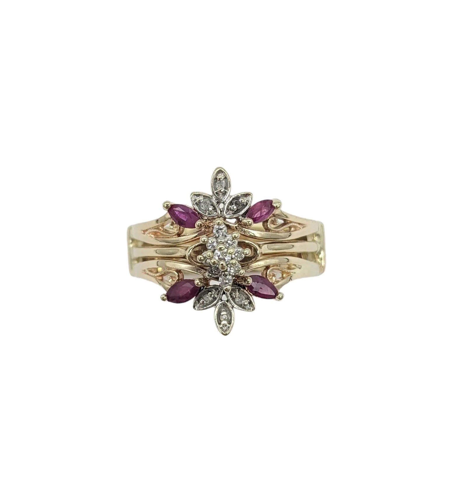 Vintage Ruby and Diamond Chip Ring