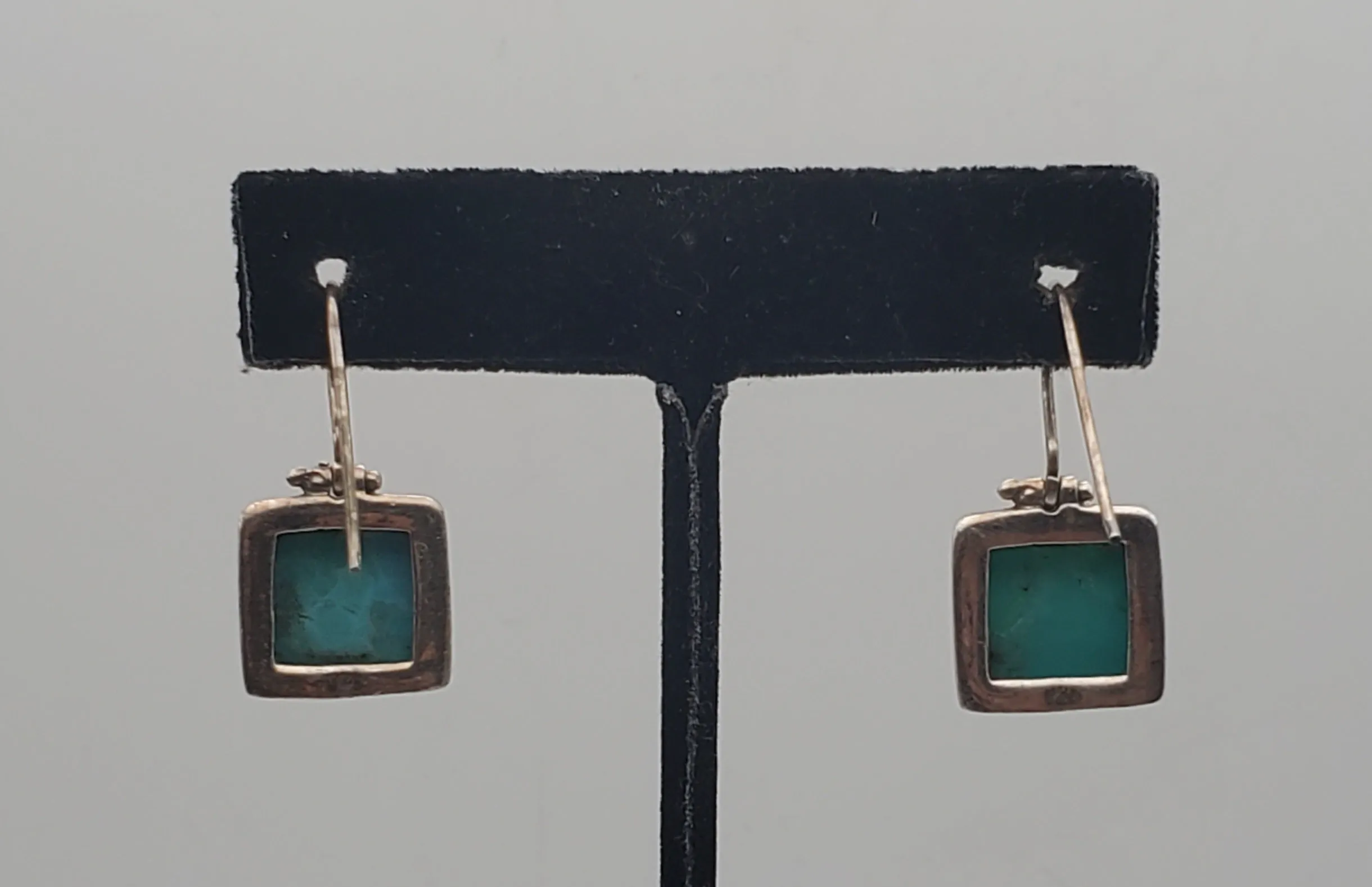 Vintage Sterling Silver Faux Turquoise Earrings