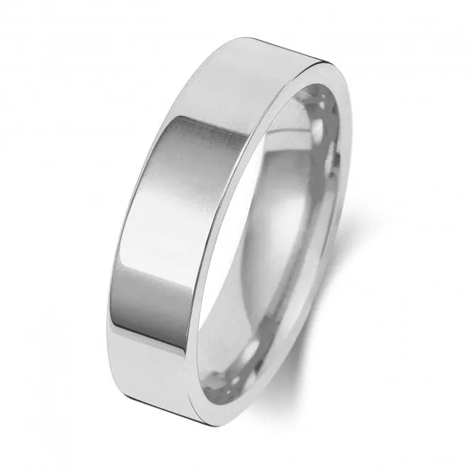 Wedding Band 9K Flat Court 5mm-1.75 Wedding  Ring W125WH