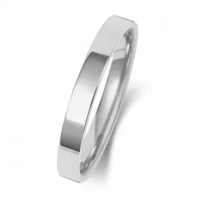 Wedding Band Platinum Flat Court 2.5mm-1.7 Wedding  Ring WP122H