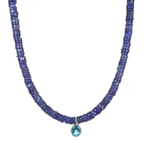 Wheel Necklace-Lapis & London Blue Topaz