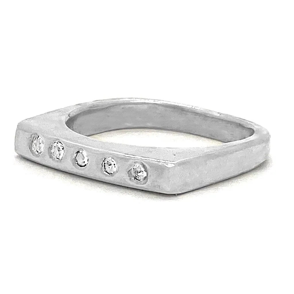 White Sapphires row Ring (size 7)