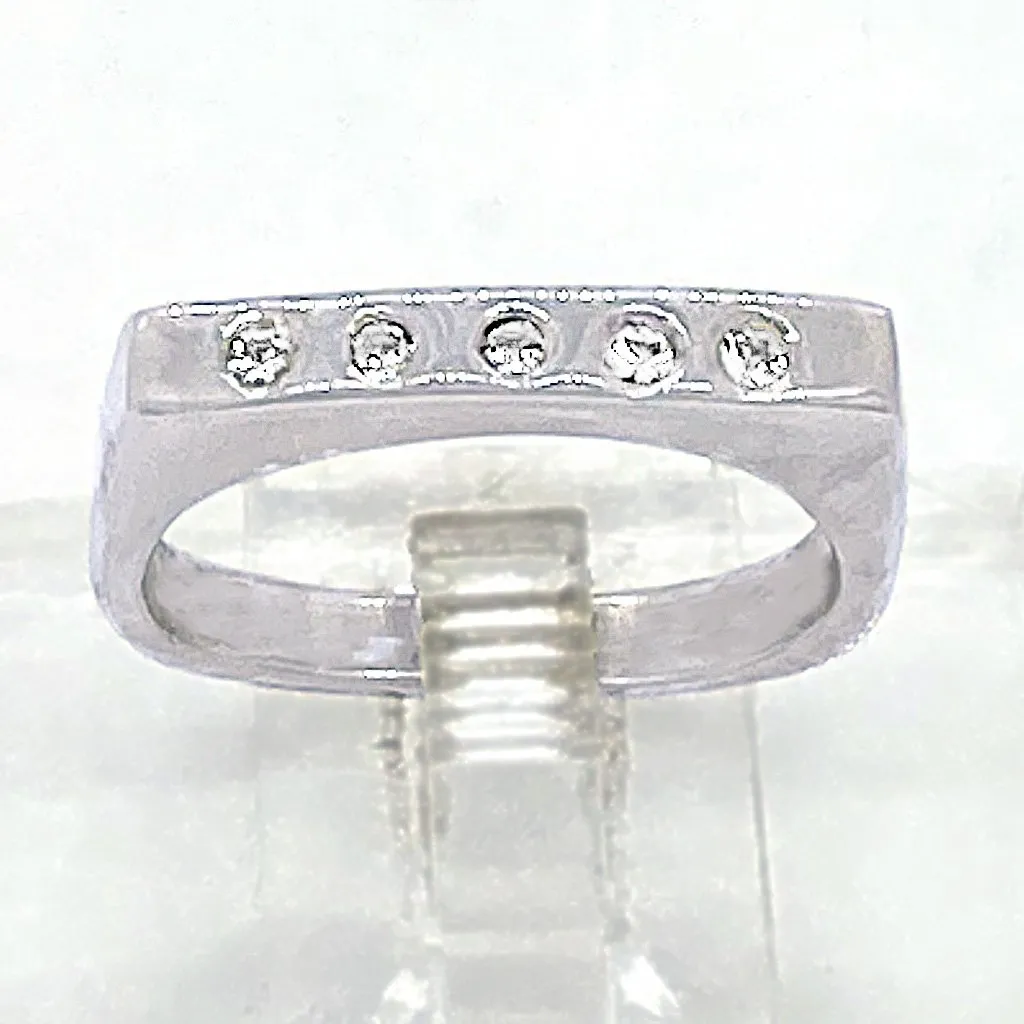 White Sapphires row Ring (size 7)