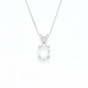 White Topaz Pendant - Natural White Topaz Necklace - Dainty Topaz Necklace