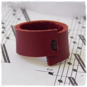 Wine Red Leather Ring