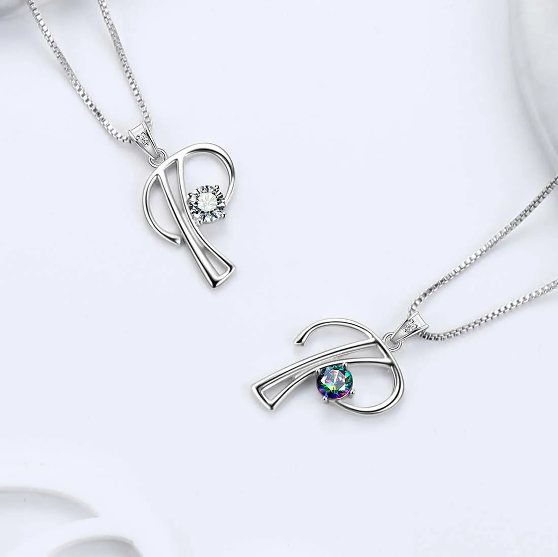 Women Initial P Letter Pendant Necklace Girl Name Jewelry Gift 925 Sterling Silver