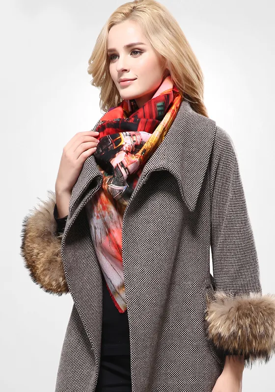 Wool Print Warm Scarf