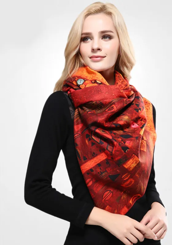 Wool Print Warm Scarf