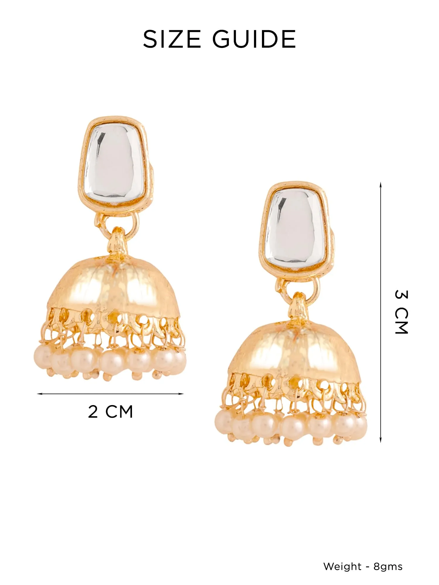 Yellow Chimes Kundan Jhumka Earrings for Women | Traditional Gold Plated Jhumki Earring for Girls | Golden Kundan Jhumkas | Fashion Accessories for Women | Birthday Anniversary Gift