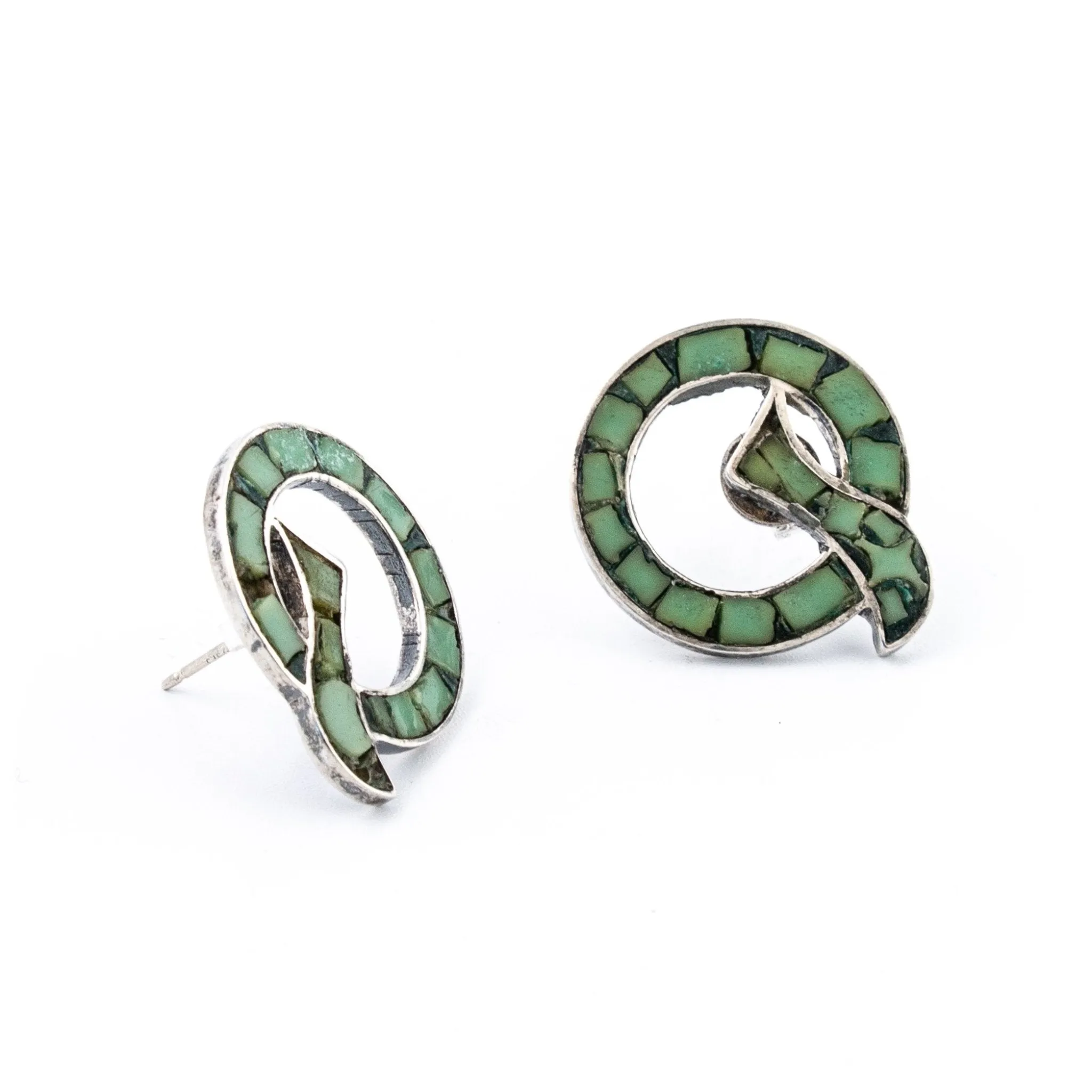 Zuni Chakram Inlay Earrings